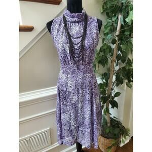 Voir Voir Women's Purple Polyester Turtle Neck Sleeveless Knee Length Dress 12